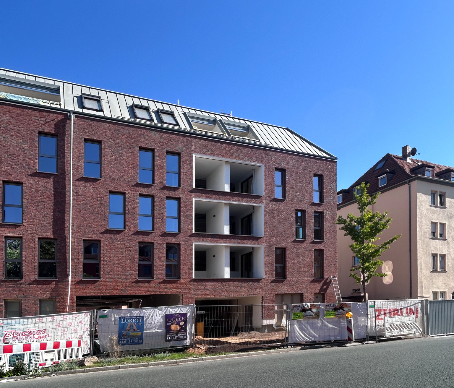 Klinkerfassade des Sander-Eck im aktuellen Baustand