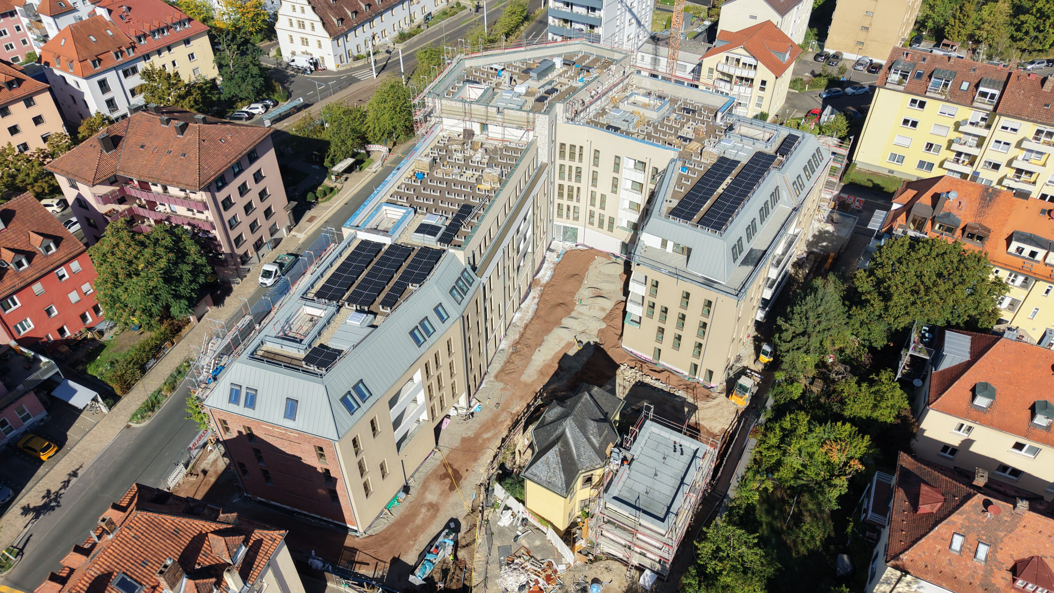 Luftbild des Sander-Eck im Bau