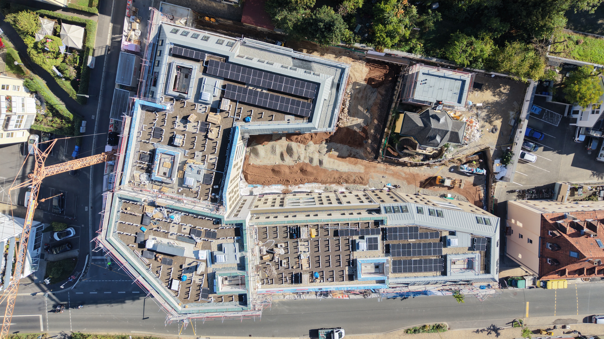 Draufsicht auf die Baustelle des Sander-Eck