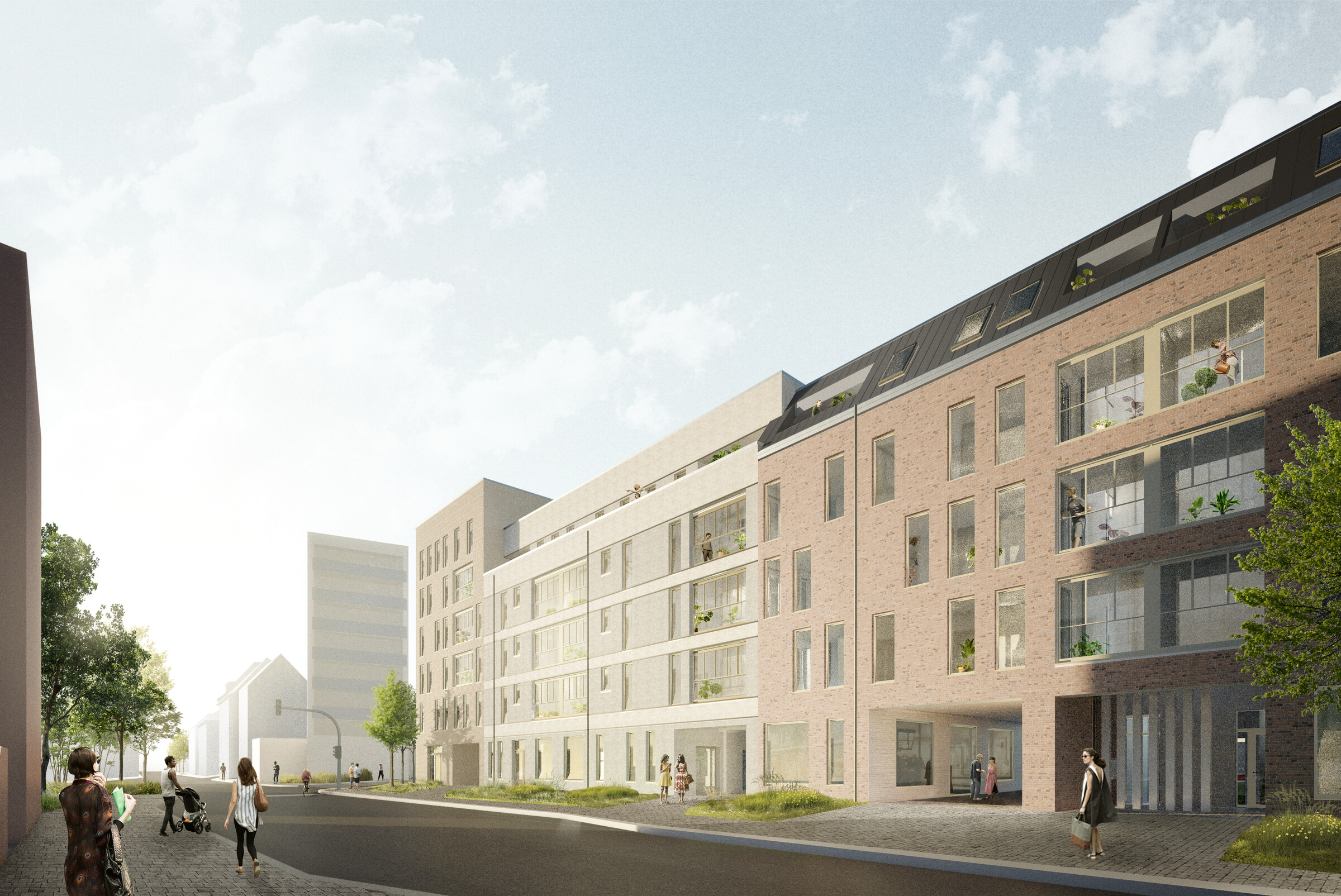 Visualisierung der Straßenfassade des Sander-Eck
